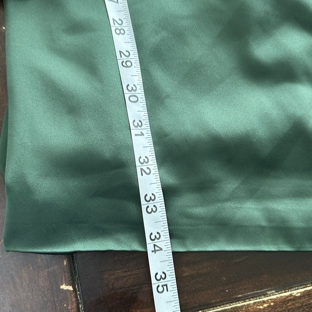 REVOLVE MAJORELLE Dress L Green Nina Satin Wrap Mini Spaghetti Strap Women's - Picture 10 of 12